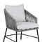 Armen Living Calica Outdoor Patio Dining Chair in Black Metal and Gray Rope 840254332294 - alternate 8